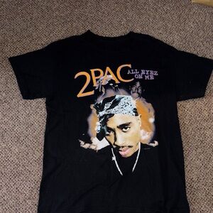 Black Graphic Tee with 2PAC Design